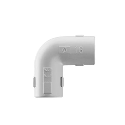 [DX-40-316] Codo PVC Autoextinguible 16 mm para Unión en L de Tubería Rígida