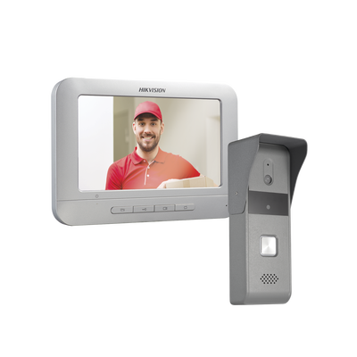 [DS-KIS203-T] Kit de Videoportero Analógico con Pantalla LCD de 7" y Frente Exterior IP65