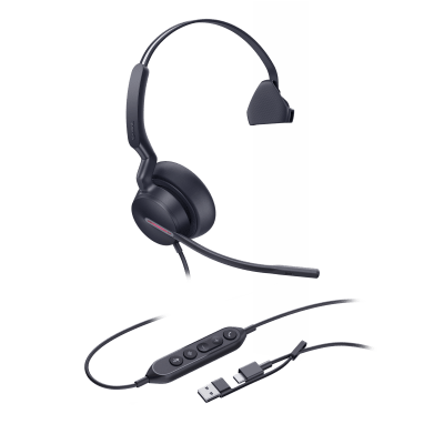 [UH46-MONO-TEAMS-USB-C/A] Diadema Alámbrica Yealink UH46 Mono USB-C/A Certificada con
