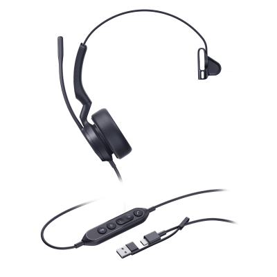 [UH44-MONO-TEAMS-USB-C/A] Diadema Alámbrica Yealink UH44 Mono USB-C/A Certificada con