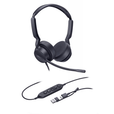 [UH42-DUAL-TEAMS-USB-C/A] Diadema Alámbrica Yealink UH42 Dual con Audio HD y