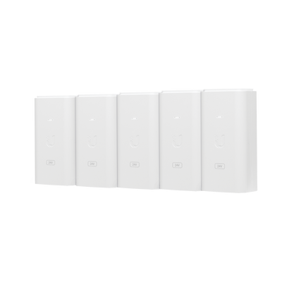 [POE-24-12W-5P] 5 Unidades del Adaptador PoE Ubiquiti de 24 VDC, 0.5 A con