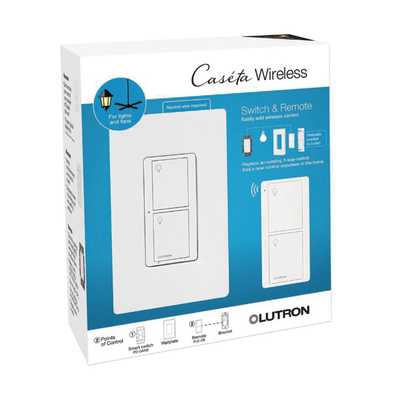 [PPKG1WSWH] (Caseta Wireless) Kit, Apagador, base para empotrar en pared