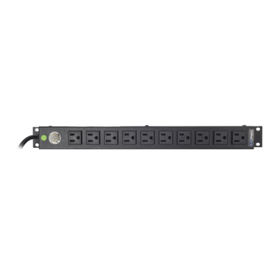 [HTCM-1U-10C] Multicontacto Horizontal (PDU) de 10 Contactos (NEMA 5-15R)