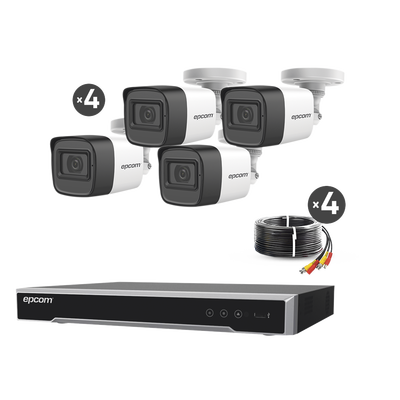 [B50-KIT-MIC] Kit TURBOHD 5 Megapixel / DVR 4 Canales / 4 Cámaras de 5