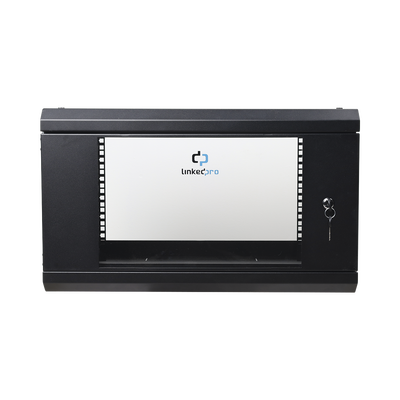 [SR-1906-LH3G] Gabinete de Pared de 6U con Puerta de Cristal Templado, 455