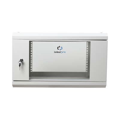 [SR1906LH3GW] Gabinete de Pared de 6U con Puerta de Cristal Templado, 455