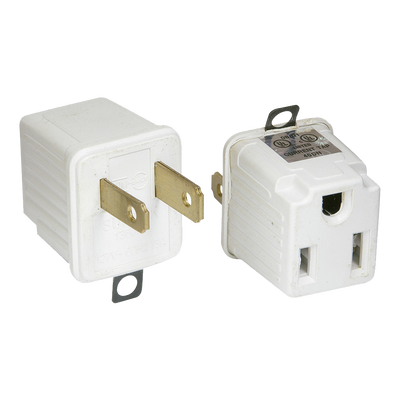 [SYS-136074] Adaptador clavija de aterrizado a polarizado 2 piezas ABS