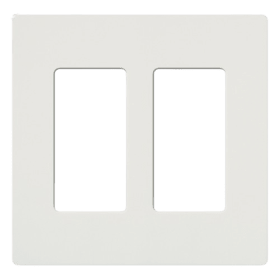 Placa de pared 2 espacios, para atenuador (dimmer), apagador