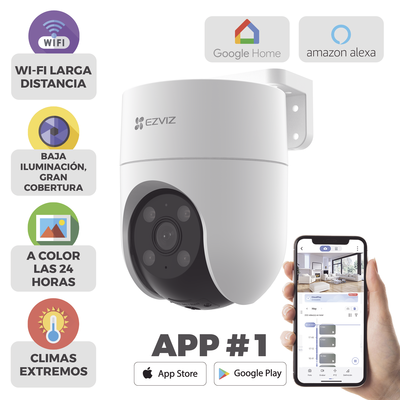 [CS-H8C] Cámara PT WiFi EZVIZ CS-H8C 2MP 360° IP65 Audio Luz Sirena Exterior