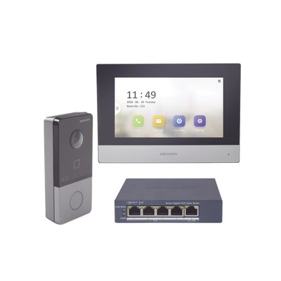Kit de Videoportero IP + Switch Poe Poe Estandar con llamada