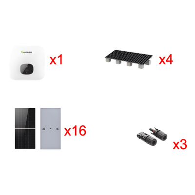 [MIN10000KIT1] Kit Solar Interconexion  / 10kW  220Vca / Inversor GROWATT /