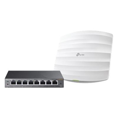 [EAP-STARTER-KIT-245PE] Kit de access point EAP245 y switch PoE TL-SG108PE, doble