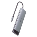 Adaptador HUB 9 en 1, 1 puerto USB-C entrada, 1 puerto HDMI