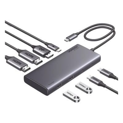 [35625] HUB USB-C (Docking Revodok 308) 8 en 1 | 2 Puertos HDMI
