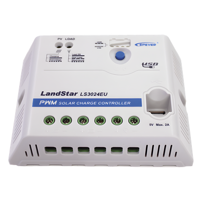 [LS-3024-EU] Controlador Solar PWM 12/24 V 30 A, Salida USB