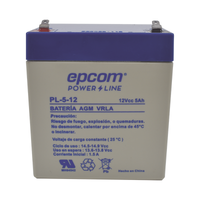 [PL512] Batería AGM 12V 5Ah PL512 Epcom Powerline para respaldo eléctrico