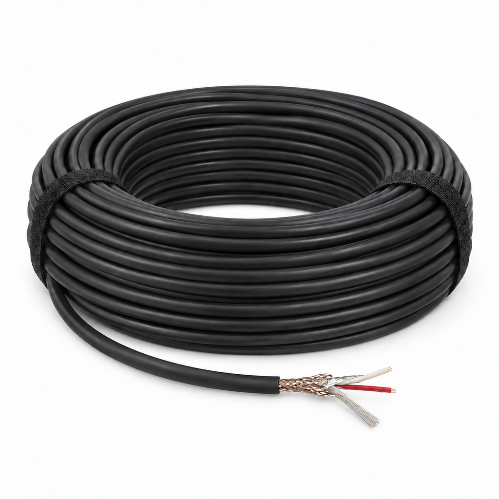 Bobina de cable blindado para micrófono calibre 22, 100 m