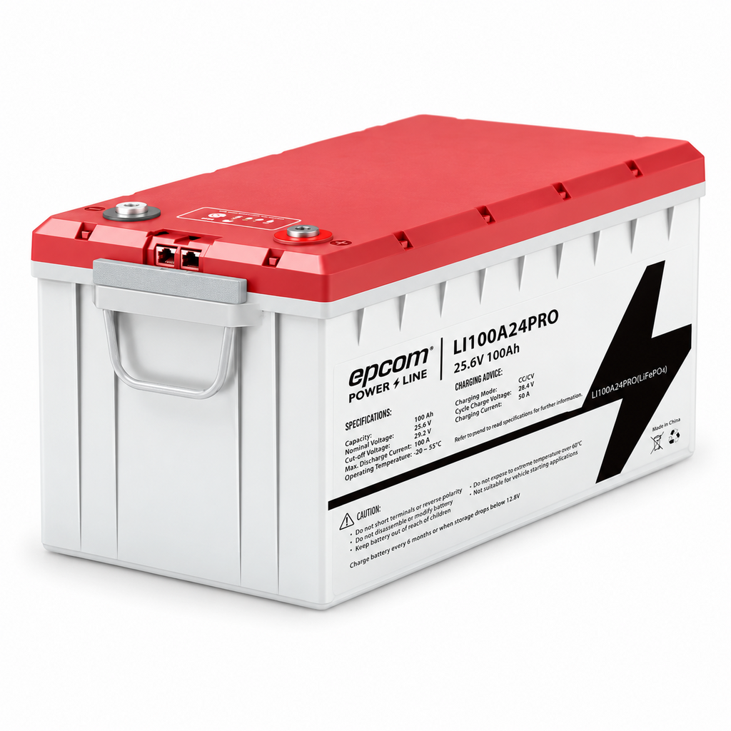 Batería LiFePO4 EPCOM 25.6 V 100 Ah 2.56 kWh con BMS