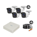Kit videovigilancia 720p con DVR 4CH y 4 cámaras bala metálicas
