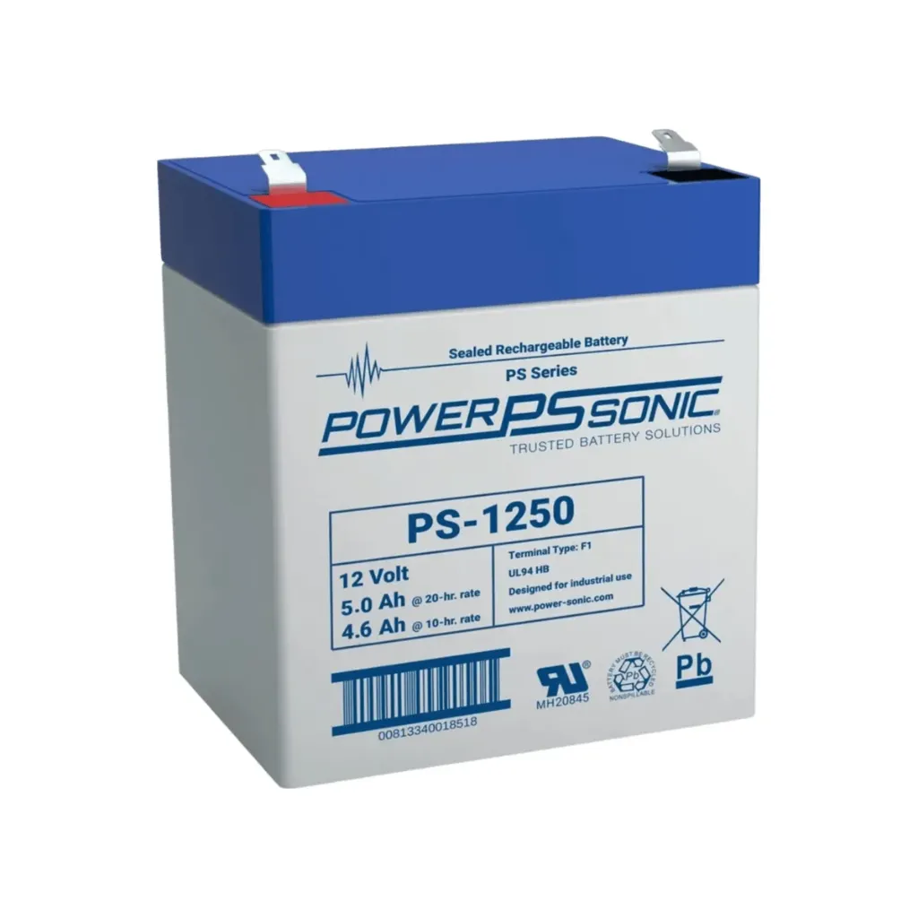 Batería Power Sonic 12 V 5 Ah AGM/VRLA F1 para Respaldo