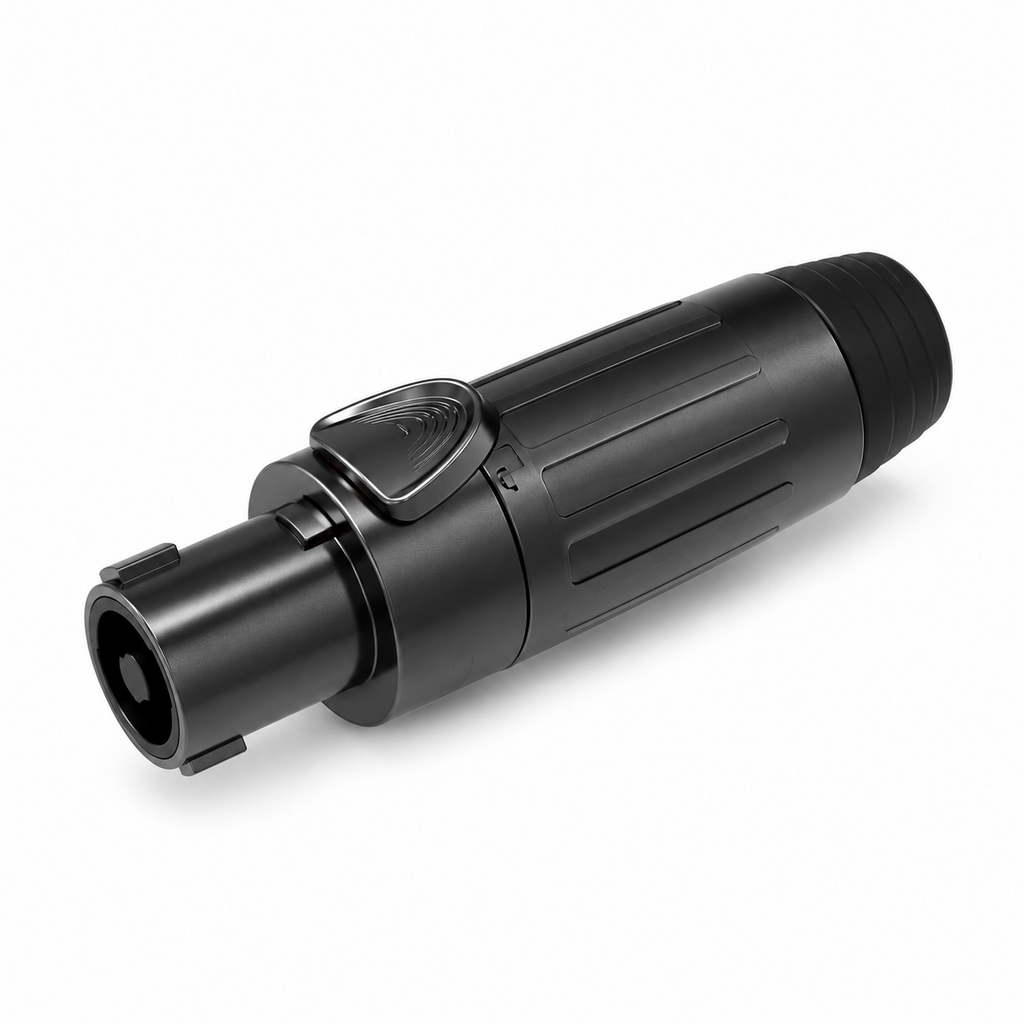 [SLDF4-B] Conector hembra metálico de 4 polos para altavoces con bloqueo