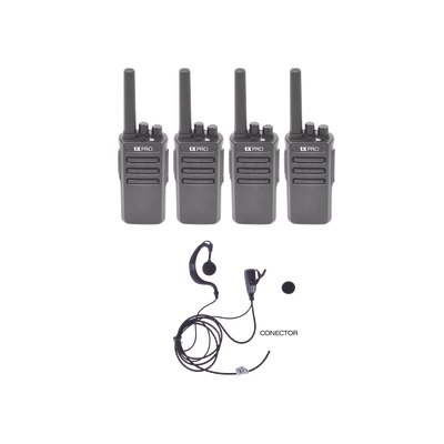 [TX600DUOKIT] Kit 4 Radios TXPRO TX600 UHF con Auriculares TXEHK